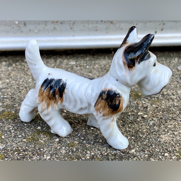 1940s Post WWII Vtg Glazed Ceramic Terrier Dog Figurine Made in Japan - Picture 6 of 12